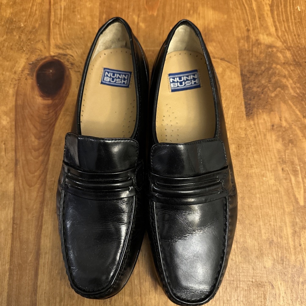 Nunn Bush Men's Bentley Leather Slip On Loafer Shoes Size 10M Black 83878
